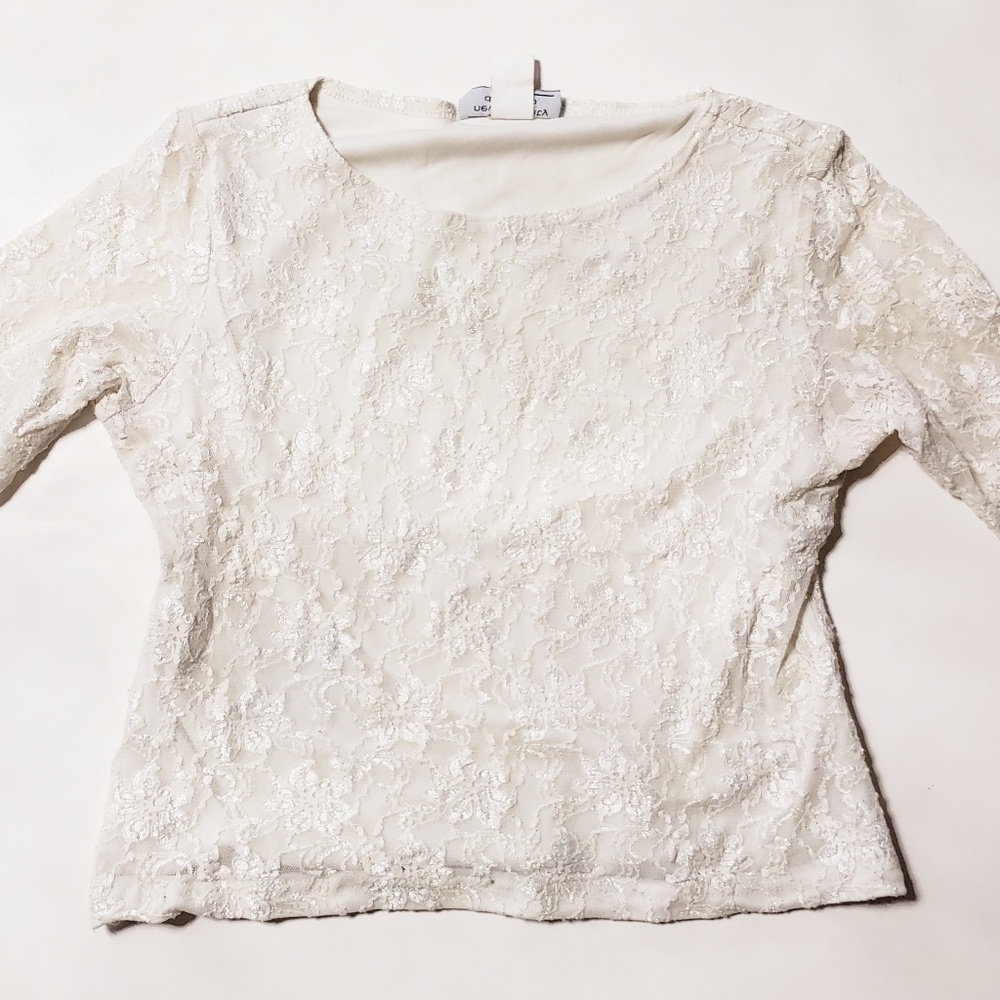 2 for $30!! Cream Colored Laced Top